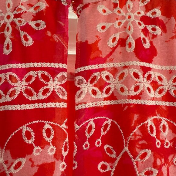 Calvin Klein Shift Dress in Pink & Orange with Embroidery (Size: 6) - Picture 5 of 5